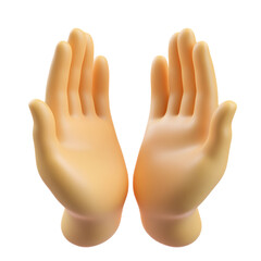 Open Hands Emoji Isolated on White Background 3D Render