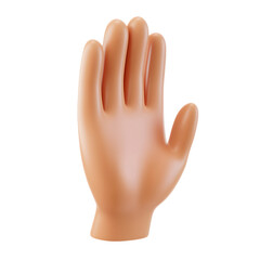 Fototapeta premium Raised Back of Hand Emoji Isolated on White Background 3D Render
