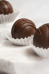 Classic chocolate truffles coated in dark chocolate