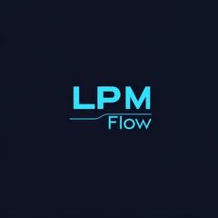 Obraz premium LPM Flow: Modern, Minimalist Logo Design with Clean Lines and a Bold Font in Blue on a Dark Background