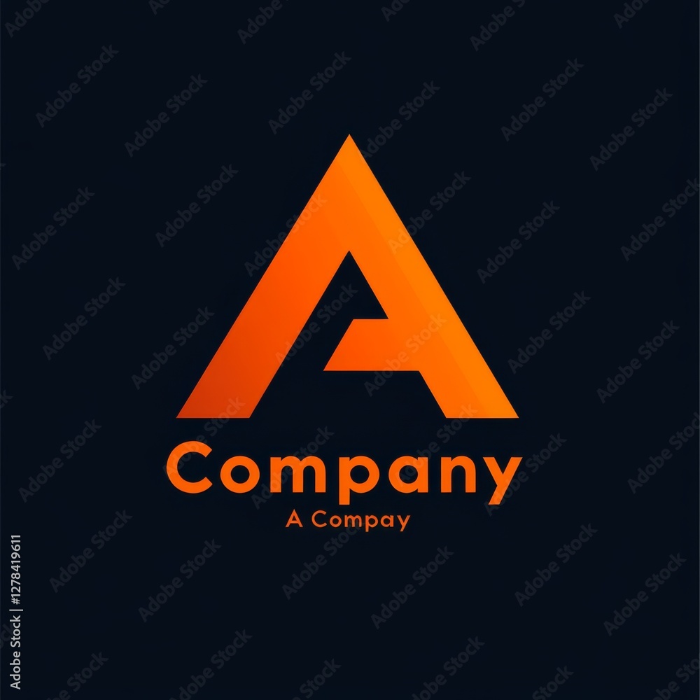 Aufkleber modern and sharp 'a' letter logo design with gradient orange color on dark blue background.