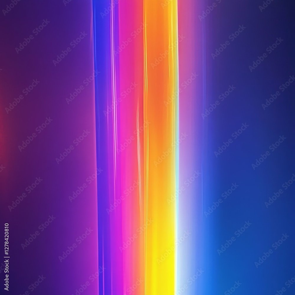Poster vibrant spectrum: an abstract composition of light, color, and verticality with gradient effects