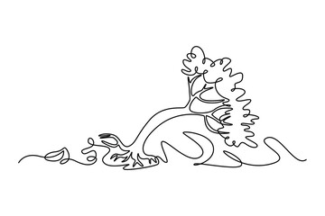 Natural Disaster concept. Single line draw design vector graphic illustration.