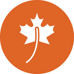 Maple Leaf glyph circle icon