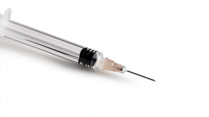 Syringe isolated on white background for medical use and healthcare