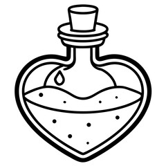 Minimalist Love Vial Line Art