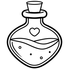 Minimalist Love Vial Line Art
