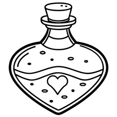 Minimalist Love Vial Line Art
