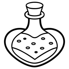Minimalist Love Vial Line Art