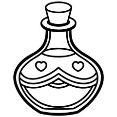 Minimalist Love Vial Line Art