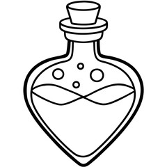 Minimalist Love Vial Line Art