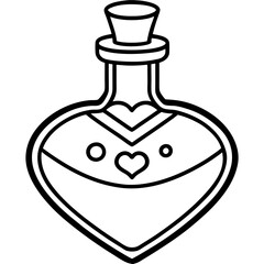 Minimalist Love Vial Line Art