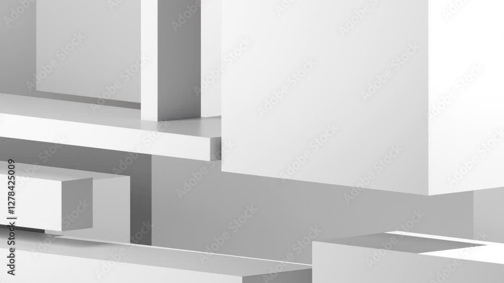 Leinwandbilder 3d rendering of block or cube geometric on white background