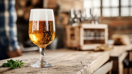 Refreshing craft light beer inviting moments of relaxation on a warm day