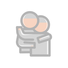 people hug flat icon illustration