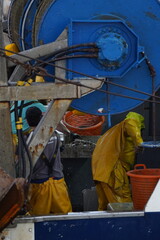 Fototapeta premium fisherman working on the boat