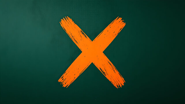 green fln with orange X pattern