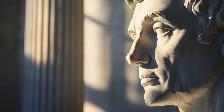 Marble bust of thomas jefferson reflecting american history and values