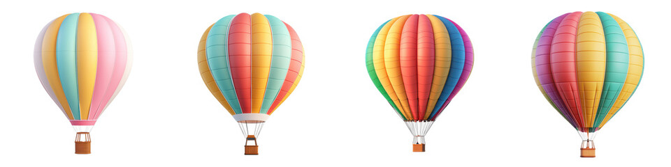 Vibrant Colorful Hot Air Balloons Floating in Tranquil Sky Adventure Experience   Beautiful Aerostat Balloons Soaring Freely for Leisure Recreation and