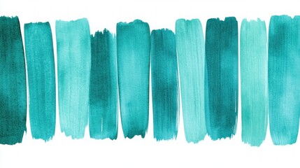 Fototapeta premium Vibrant Teal Watercolor Strokes for Artistic Backgrounds and Designs