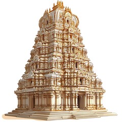 Magnificent Illustration of a South Indian Hindu Temple Gopuram.