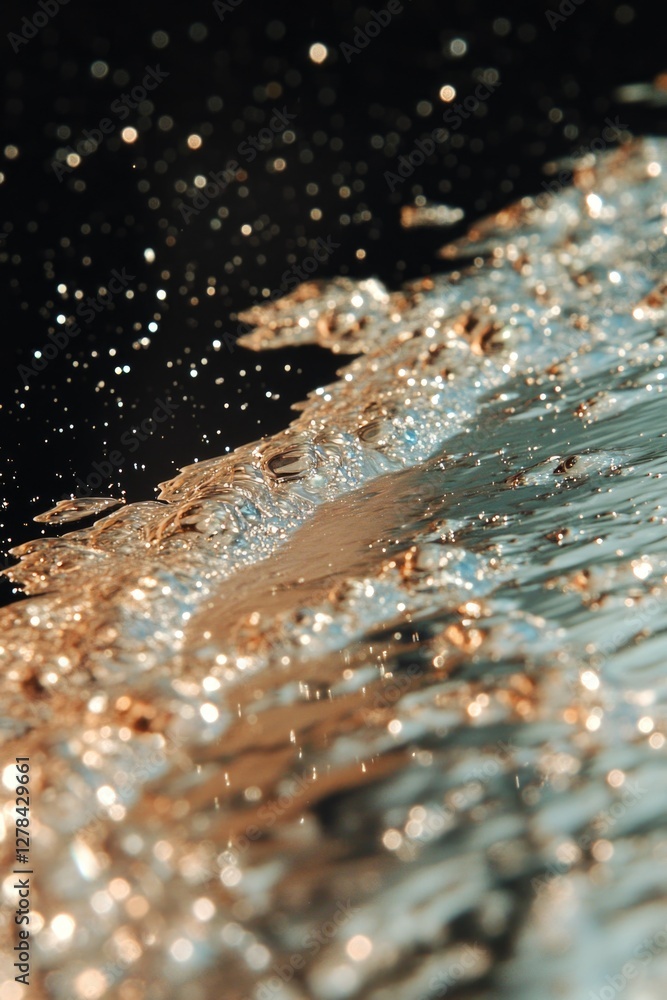 Poster a close-up shot of a wave in the water, great for use in beach or ocean-themed projects