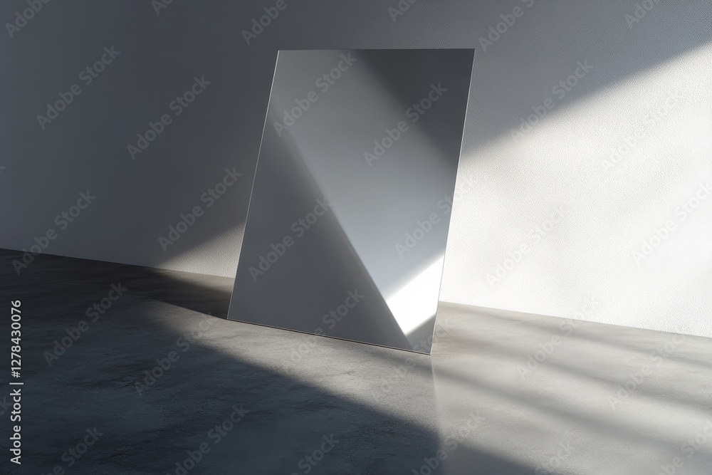 Poster minimalist reflection with abstract geometry and light play