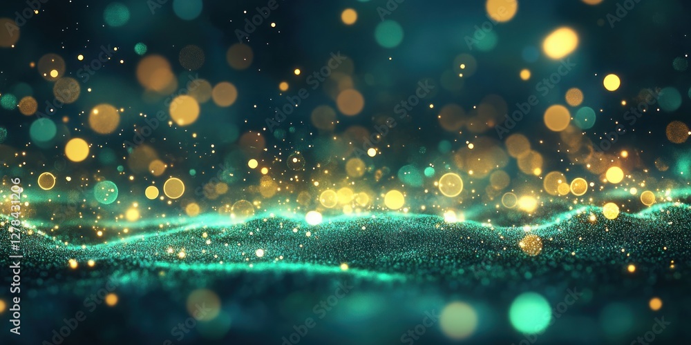 Poster Abstract Glittering Bokeh Lights with Sparkling Background Effect