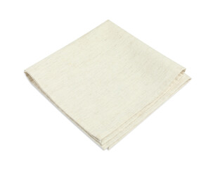One light folded napkin isolated on white