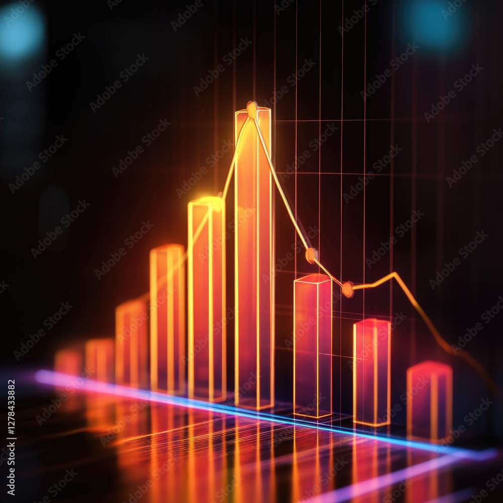 Aufkleber a simple line graph showing an upward trend, suitable for presentations and reports