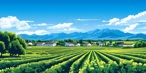 Fototapeta premium Idyllic vineyard scenery