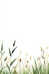 Fototapeta premium Animals nervously peeking out from behind tall grass in open spaces