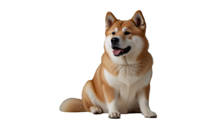 portrait of a dog. dog akita inu on a transparent background. Japanese dog