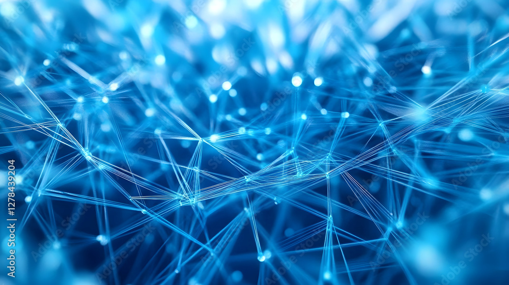 Poster abstract blue network connectivity background for tech and digital design.