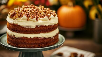 Autumnal Pecan Cake: A Stunning Fall Dessert