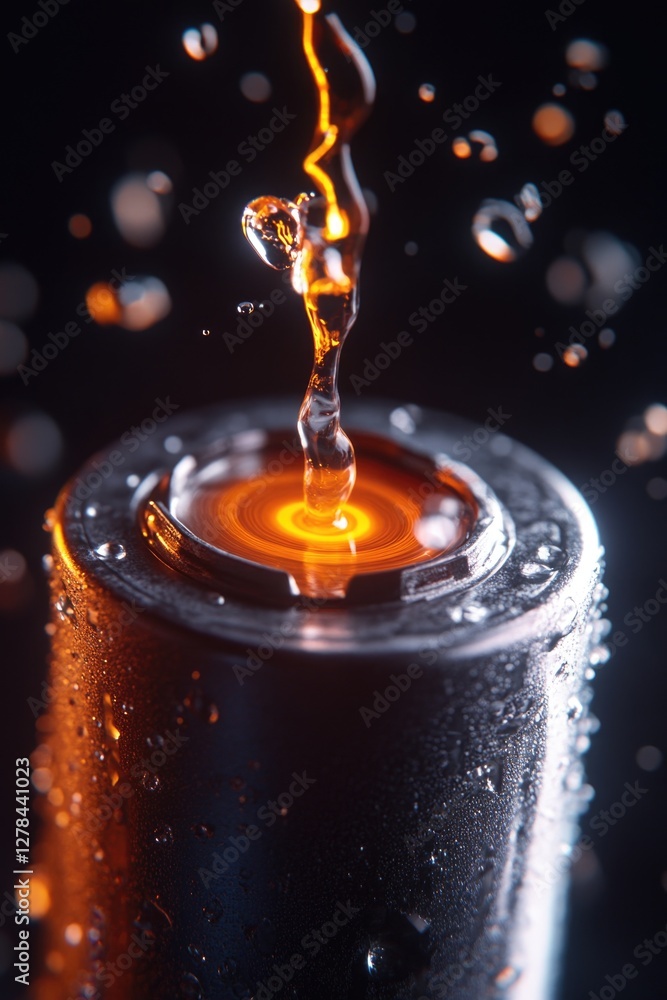 Poster a close-up view of a soda can with label and rim visible