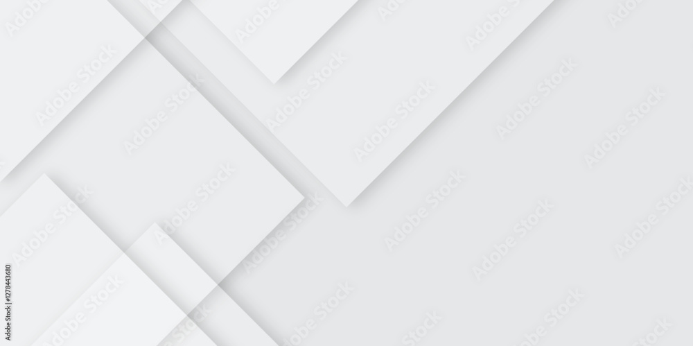 Aufkleber Abstract grey geometric vector background with soft shadow on neutral light grey textured background.3d architecture pattern design. Template for branding business .white paper texture background .	