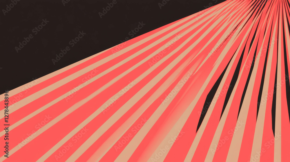 Poster Abstract pink rays on black background for modern design concepts