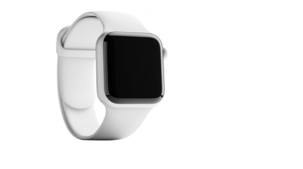 Sleek white smart watch, a modern digital timepiece for the techsavvy individual