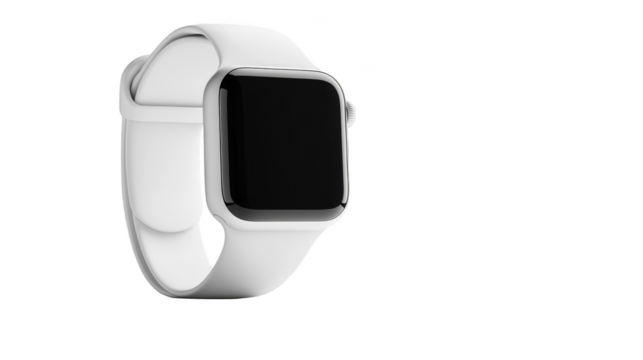 Sleek white smart watch, a modern digital timepiece for the techsavvy individual