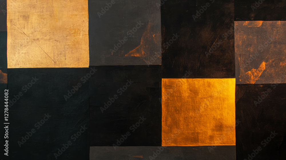Poster abstract art wall with varied textures in geometric design