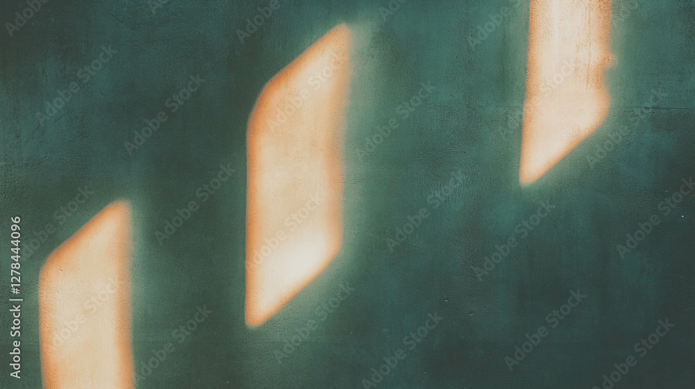 Poster Abstract design featuring light patterns on a textured wall surface