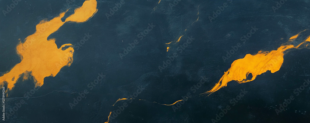 Poster abstract texture of amber on black and grey wall for artistic background design