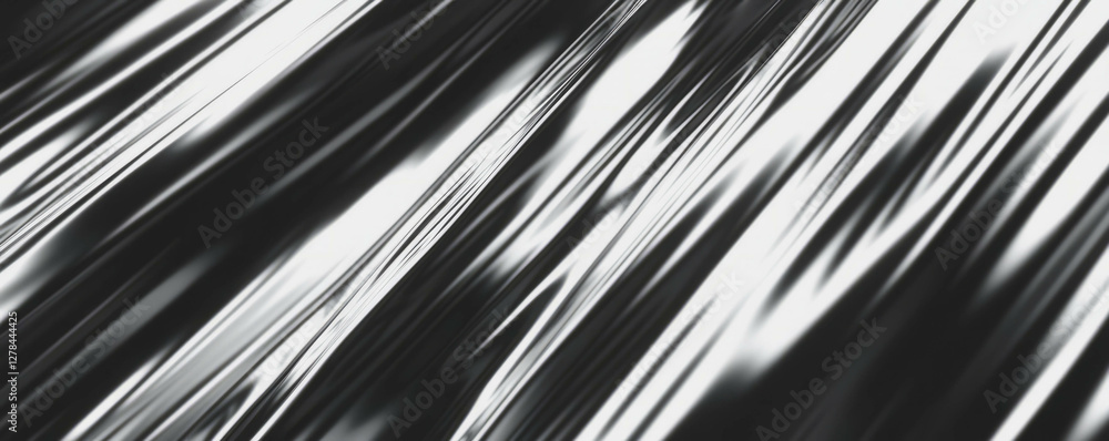 Poster abstract metallic texture with angled ribbed patterns and dynamic reflections for design projects
