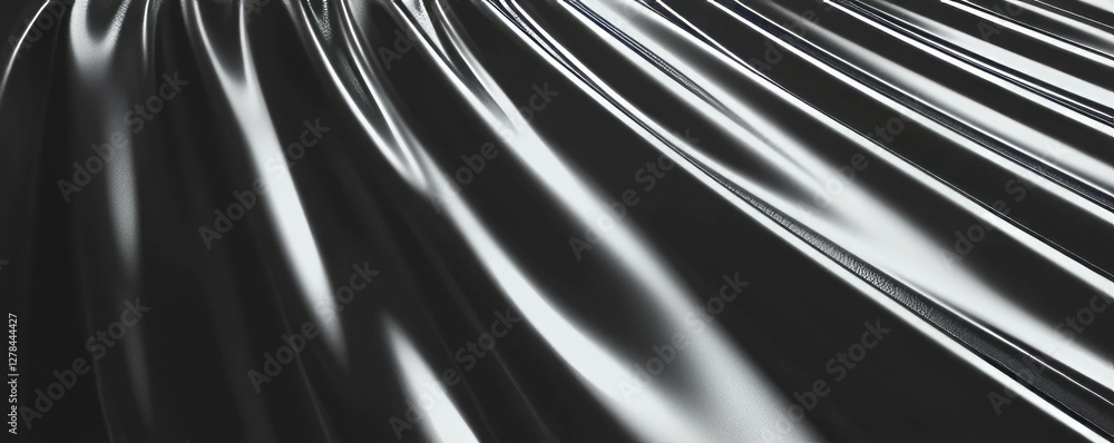 Poster Abstract texture of angled ribbed metal with dynamic reflections for design projects