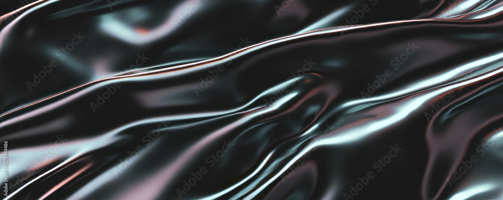 Poster abstract rippling metal texture with changing reflections for modern design