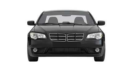 Naklejka premium Black sports car isolated on a white background with a sleek and shiny design