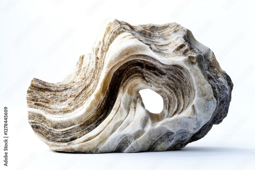 Poster A natural rock with a hole in the center, suitable for use as a prop or visual element in various settings