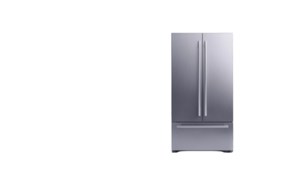 Sleek black refrigerator freezer, modern kitchen appliance for optimal food storage