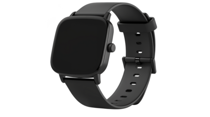 Sleek black smartwatch, embrace fitness with seamless tracking and connectivity for active living